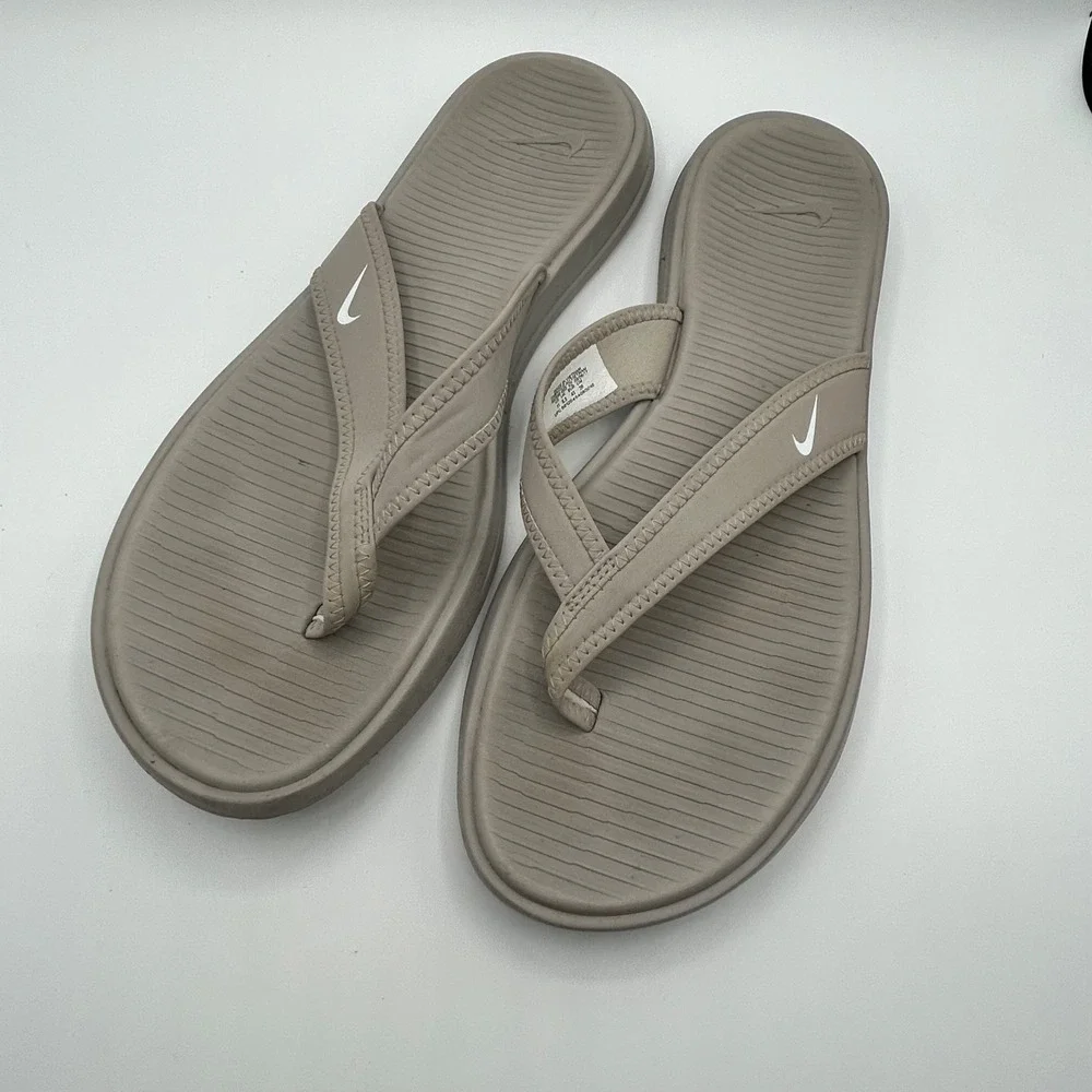 Nike Solarsoft Comfort Slide Mens 11 Khaki Taupe Thong Flip Flop 882690-003